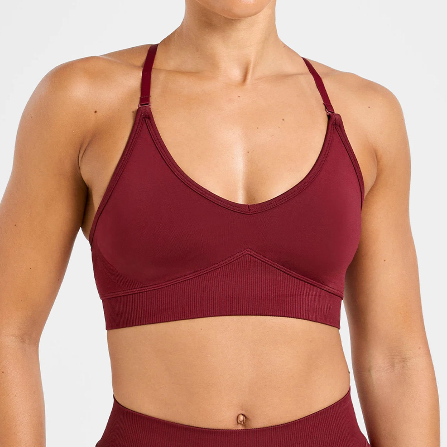 Breathable Plus Size Crisscross Straps Seamless Yoga Bra